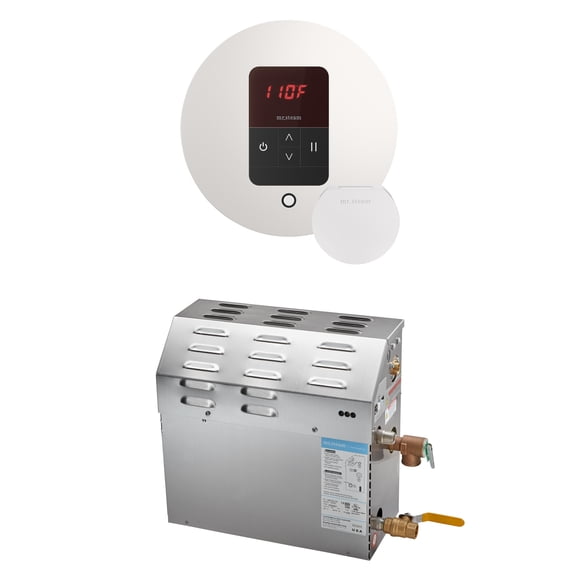 Mr Steam MS 10kW (10000W) Steam Shower Generator Package w/round iTempo Control in White