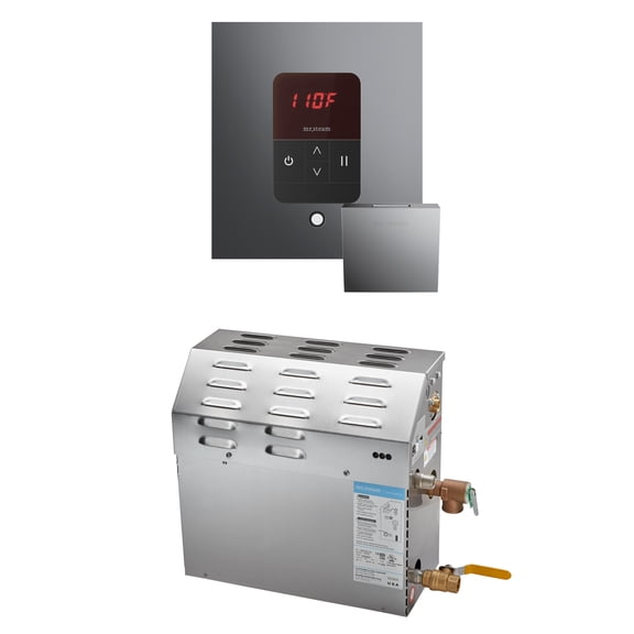 Mr Steam MS 10kW (10000W) Steam Shower Generator Package w/square iTempo Control in Brilliant Black
