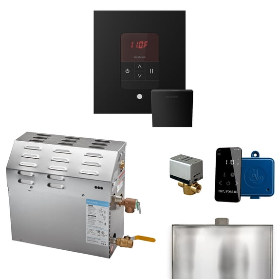 Mr Steam MS 10kW (10000W) Steam Shower Generator Package w/square iTempo Control in Matte Black