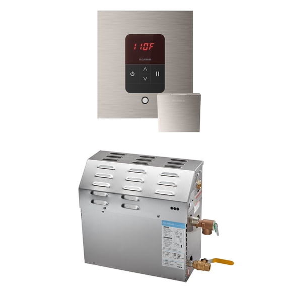 Mr Steam MS 15kW (15000W) Steam Shower Generator Package w/square iTempo Control in Brushed Nickel