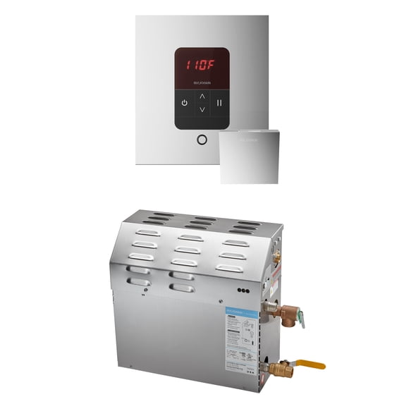 Mr Steam MS 5kW (5000W) Steam Shower Generator Package w/square iTempo Control in Polished Chrome