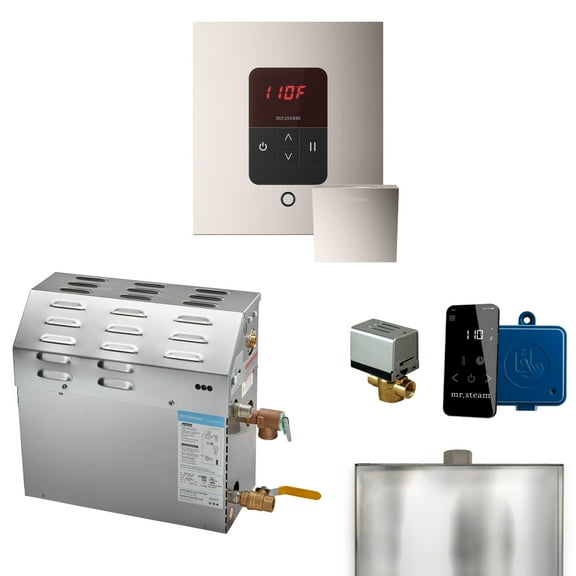 Mr Steam MS 5kW (5000W) Steam Shower Generator Package w/square iTempo Control in Polished Nickel