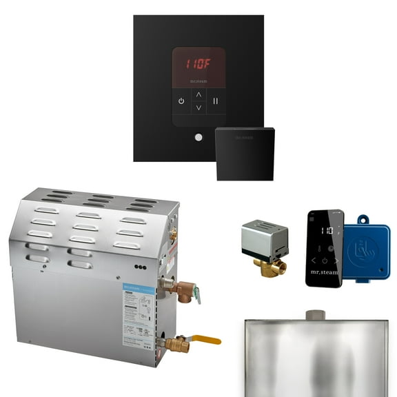 Mr Steam MS 7.5kW (7500W) Steam Shower Generator Package w/square iTempo Control in Matte Black