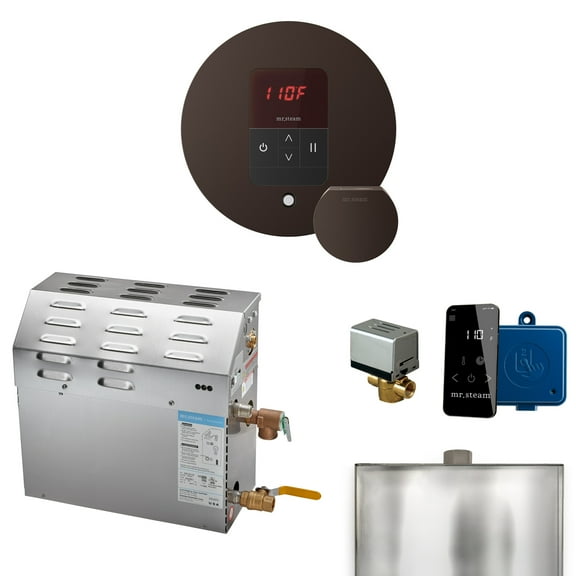 Mr Steam MS 9kW (9000W) Steam Shower Generator Package w/round iTempo Control in OilRubbed Bronze