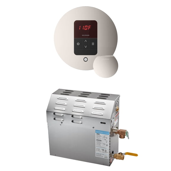 Mr Steam MS 9kW (9000W) Steam Shower Generator Package w/round iTempo Control in Polished Nickel