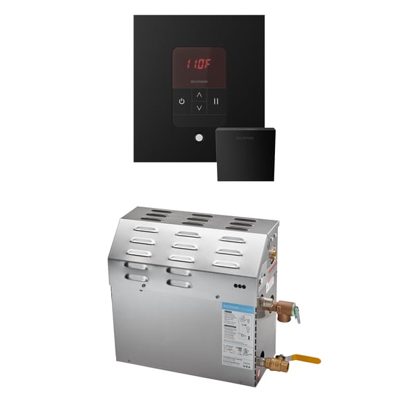 Mr Steam MS 9kW (9000W) Steam Shower Generator Package w/square iTempo Control in Matte Black