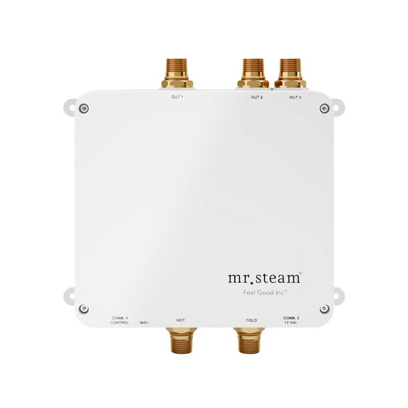 MrSteam SPAH2O Metal Electronic Shower Valve with 3 Outputs and Thermostatic Mixing Valve Body