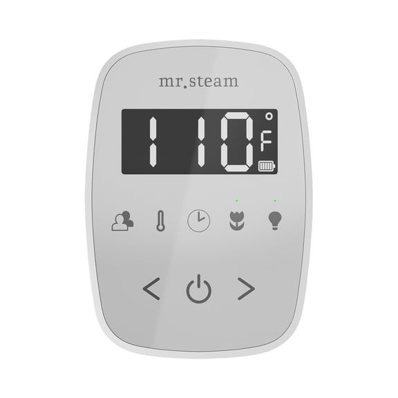 Mr Steam TempoFlex Steam Shower Control and Steamhead in White Satin Steel