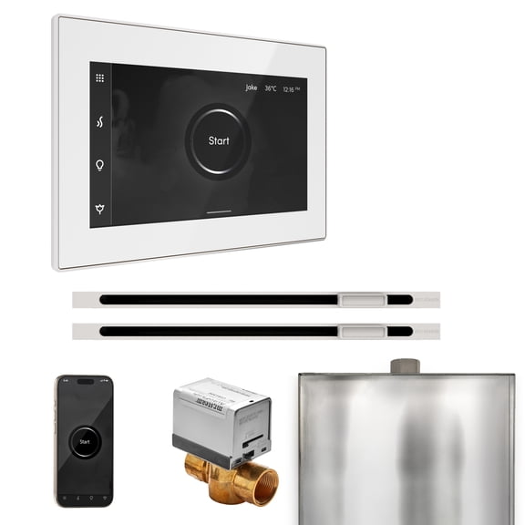 Mr Steam XButler Max Steam Shower Control Package with iSteamX Control and Linear Steamhead in White