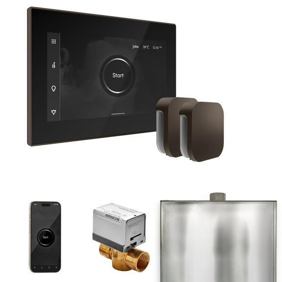 Mr Steam XButler Max Steam Shower Ctrl Pkg w/iSteamX Control and Steamhead in Black OilRubBronze