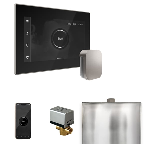 Mr Steam XButler Steam Shower Ctrl Pkg w/iSteamX Control and Steamhead in Black Brushed Nickel