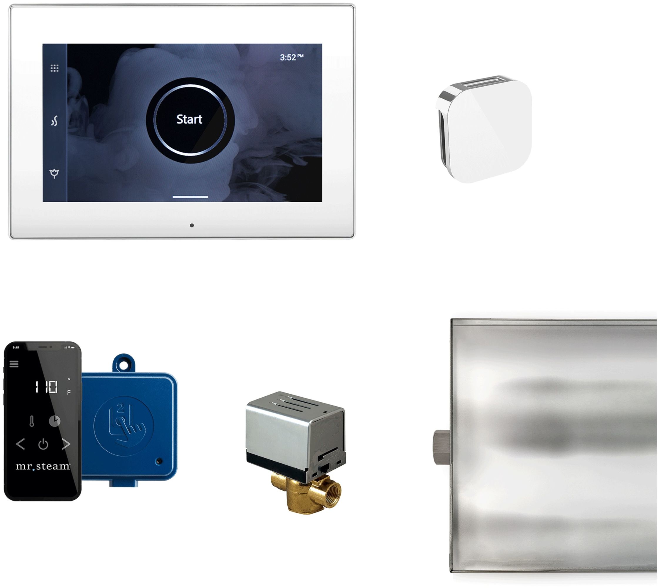 iTempo Round Steam Shower Control in Custom Plating