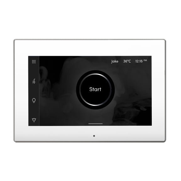 Mr Steam iSteamX Steam Shower Control and Steamhead in White Brilliant Black