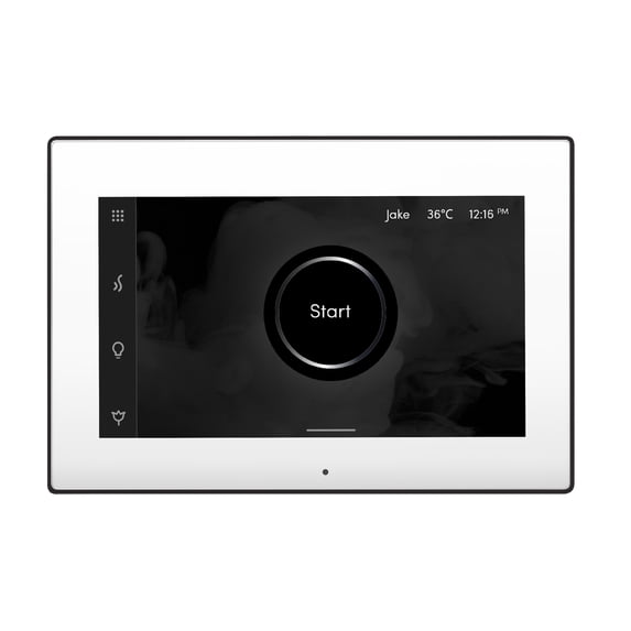 Mr Steam iSteamX Steam Shower Control and Steamhead in White Matte Black