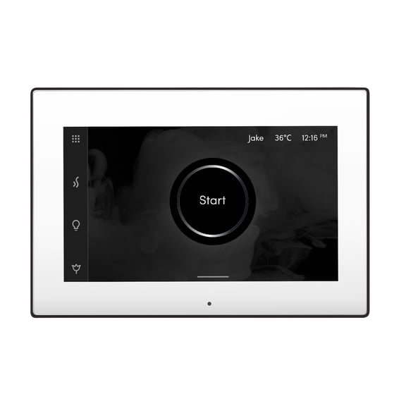 Mr Steam iSteamX Steam Shower Control and Steamhead in White Matte Black