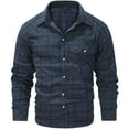 thumbnail image 1 of Mr.Stream Men's Flannel Shirts Long Sleeve Plaid Checkered Brushed Casual Western Cowboy Pearl Snap Shirt 3266 Blue XL, 1 of 8