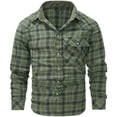 thumbnail image 1 of Mr.Stream Men's Flannel Shirts Long Sleeve Plaid Checkered Brushed Casual Western Cowboy Pearl Snap Shirt 3266 Green L, 1 of 8