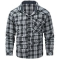 thumbnail image 1 of Mr.Stream Men's Flannel Shirts Long Sleeve Plaid Checkered Brushed Casual Western Cowboy Pearl Snap Shirt 3266 Grey M, 1 of 8