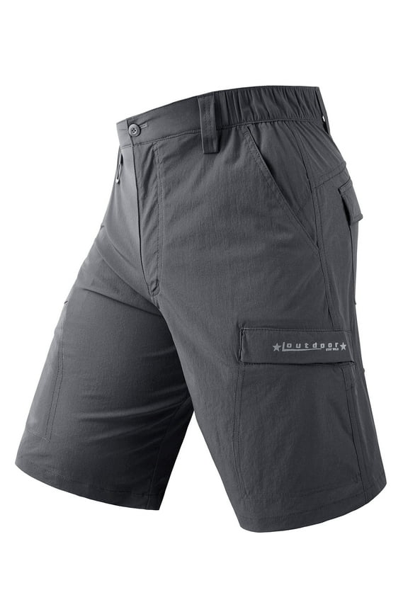 Men's Hiking Relaxed Fit Golf Lounge Quick Drying Fishing Nylon Casual Shorts 3202 Gray L