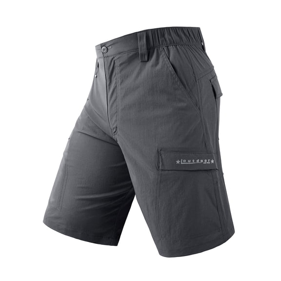 Mr.Stream Men's Hiking Relaxed Fit Golf Lounge Quick Drying Fishing Nylon Casual Shorts 3202 Gray M