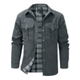 thumbnail image 1 of Mr.Stream Men's Lightweight Long Sleeved Snap Plaid Western Cowboy Flannel Lined Shirts Jackets 3268 Grey M, 1 of 8