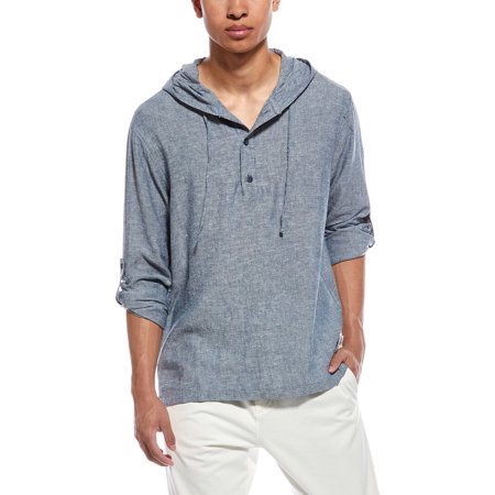 Mr.Swim mens Mr. Swim Linen-Blend Hoodie, m, Navy