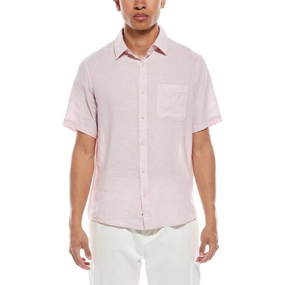 Mr.Swim mens Mr. Swim Linen-Blend Shirt, l, Pink