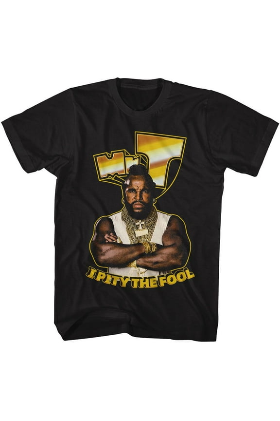 Mr. T Gold Logo Black Adult T-Shirt