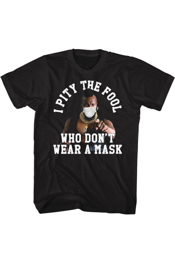 Mr. T Pity The Fool Mask Black Adult T-Shirt
