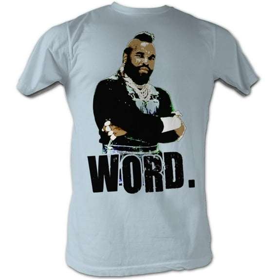 Mr. T Word Light Blue Heather Adult T-Shirt
