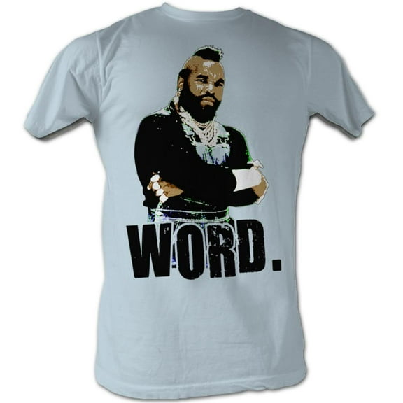 Mr. T Word Light Blue Heather Adult T-Shirt