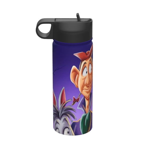 Mr Toad watching television Kids Insulated Water Bottle With Straw - 18 Oz Stainless Steel Double Wall Vacuum Cup, Leakproof, Bpa Free, Suitable For Boys And Girls