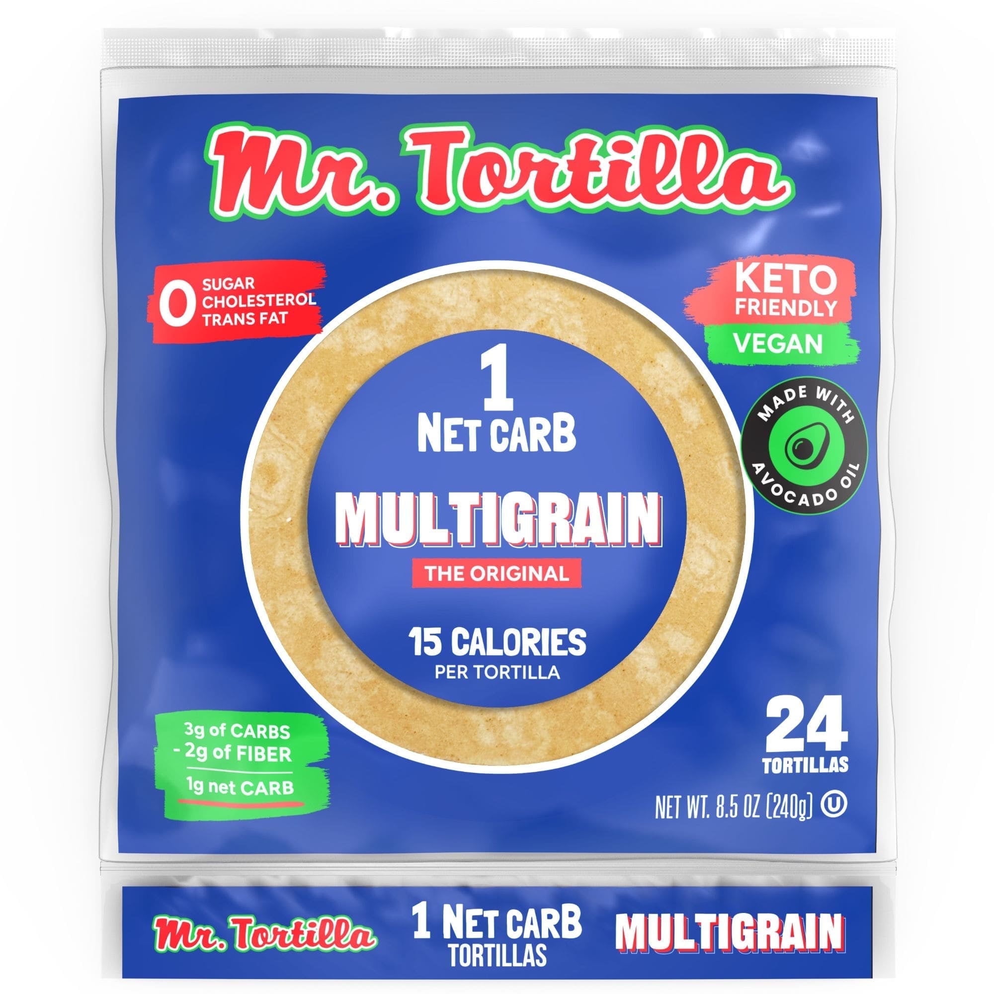 Mr. Tortilla 1 Net Carb Street Taco Tortilla - Multigrain 24 count