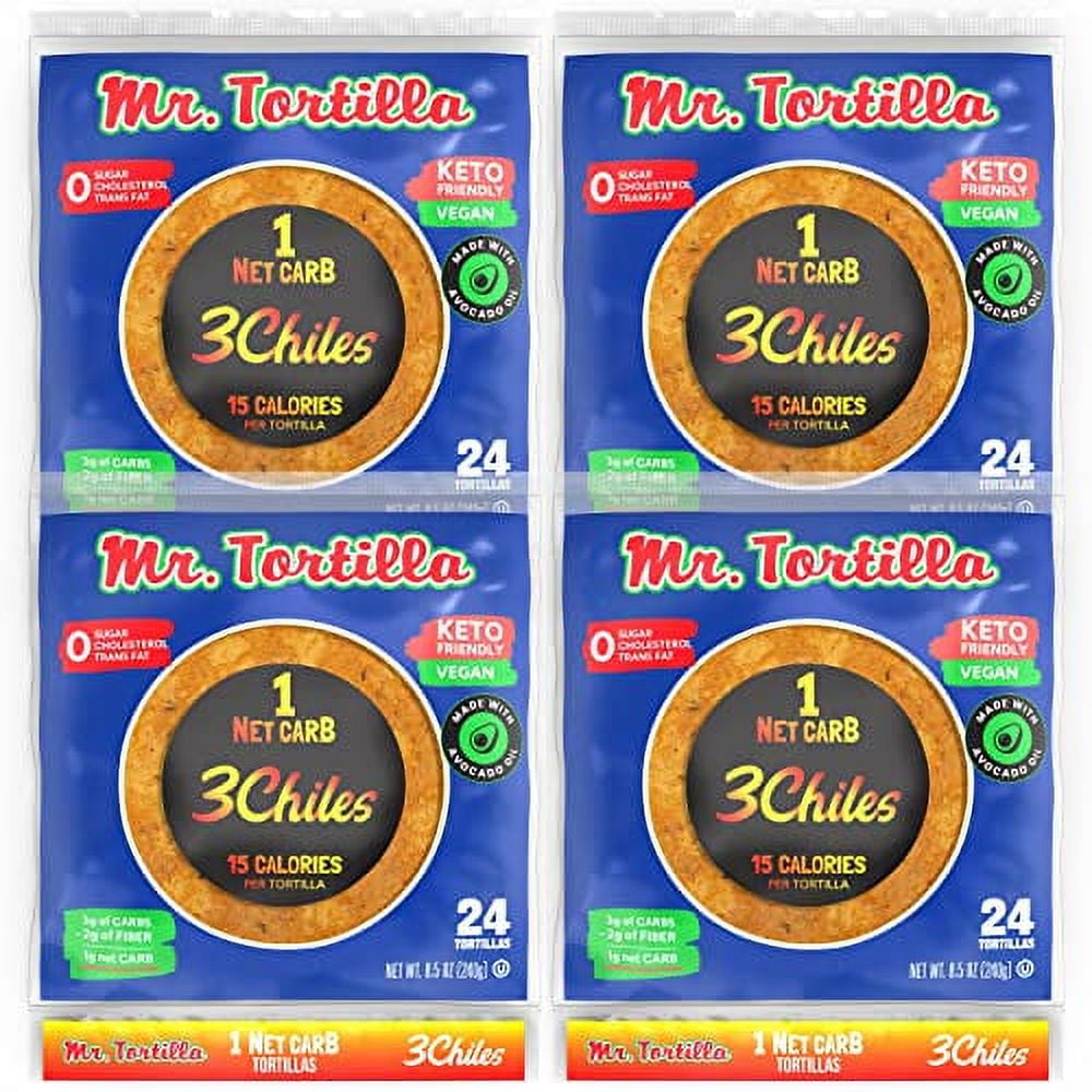 Mr.Tortilla 1 Net Carb Tortillas Low Carb Keto Soft Taco Shells for Wraps,Quesadillas&Tostadas