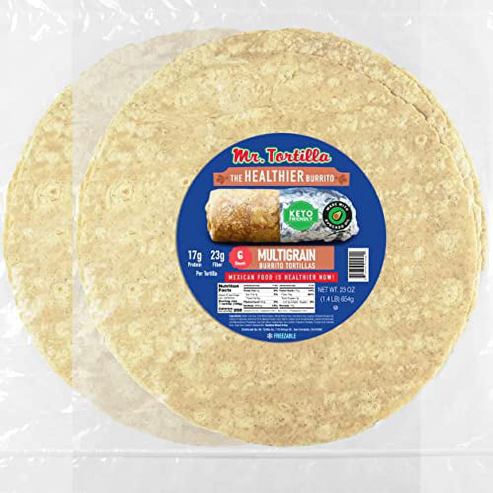 Mr. Tortilla Healthier Burrito Keto, Vegan, Kosher, Low Calorie, Low