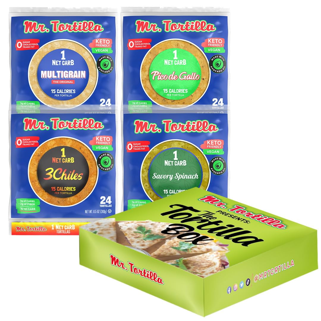 Mr. Tortilla Low Carb Keto Soft Taco Shells, Vegan Healthy Snacks