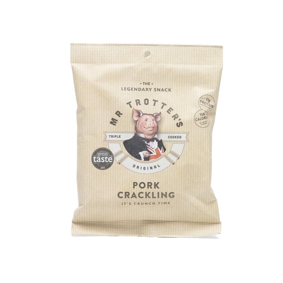 Mr Trotter's - Triple Cooked Pork Crackling Original Box - Triple Cooked Pork Crackling Made Great in Britain - Home Bar Snack - Pork Scratching - Multipack 10 x 50g Packs