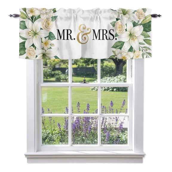 Mr Valances for Windows Mrs Rod Pocket Light Filtering Short Window Treatments Curtains for Kitchen Bathroom Living Room Bedroom, 1 Panel, 42 x 12 Inch