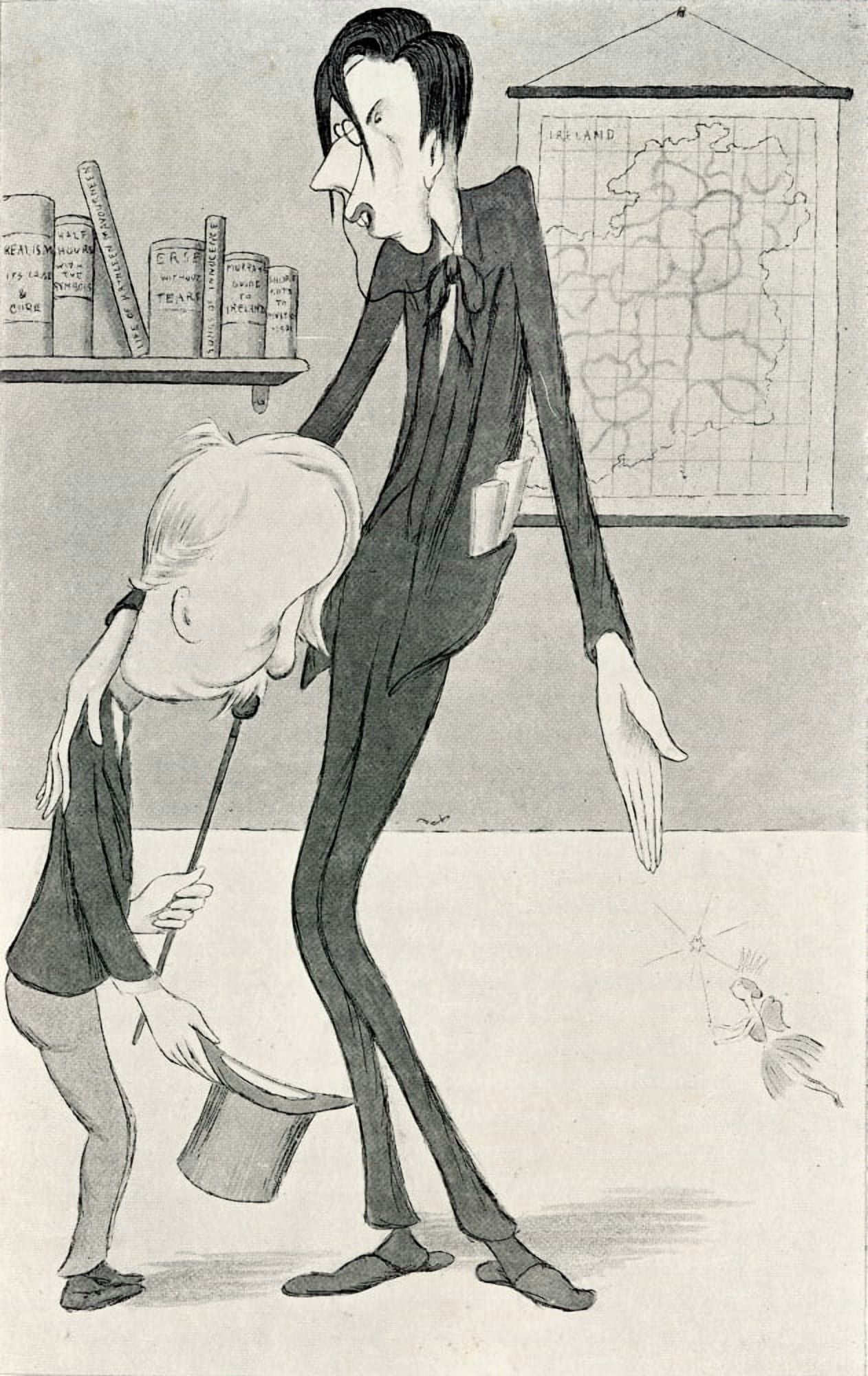 Mr WB Yeats Presenting Mr George Moore To The Queen Of The Fairies By Max Beerbohm 1872 1956 Canvas Art - Ken Welsh Design Pics (11 x 18)