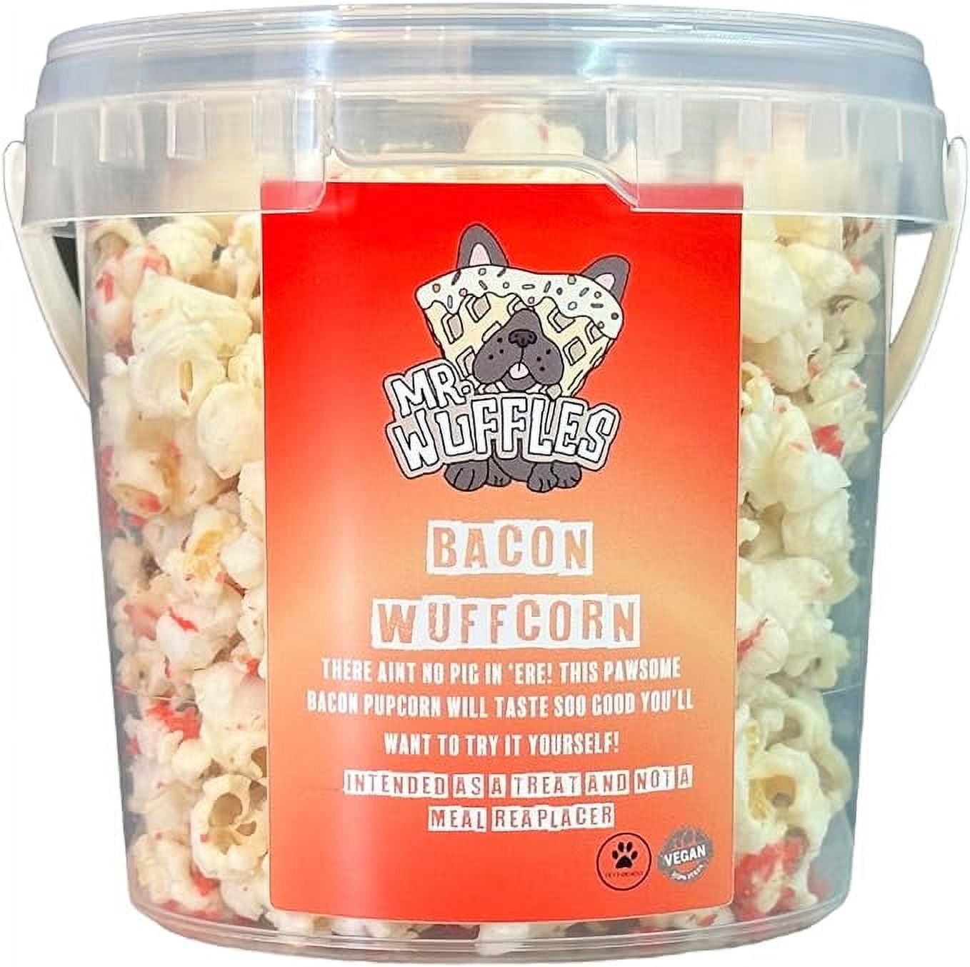 Mr WUFFles - BACON WUFFcorn - Popcorn for Dogs - VEGAN - Training Treat - Dog Birthday Treat - Dogs Birthday - Dog Treats - Unusual Treats for Dogs
