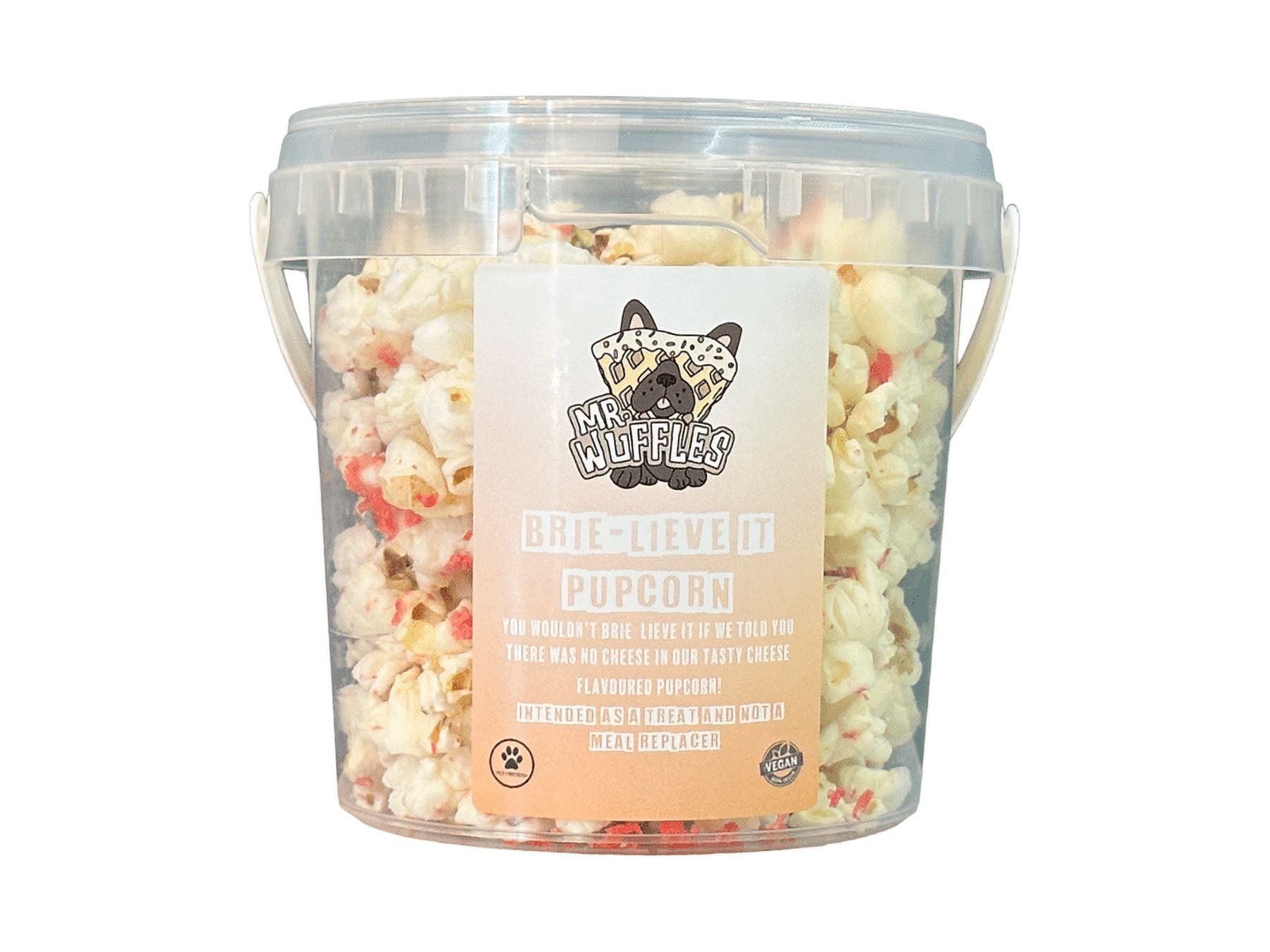 Mr WUFFles - BRIE-Lieve It WUFFcorn - Cheesy Popcorn for Dogs - VEGAN - Training Treat - Dog Birthday Treat - Dogs Birthday - Dog Treats - Unusual Treats for Dogs