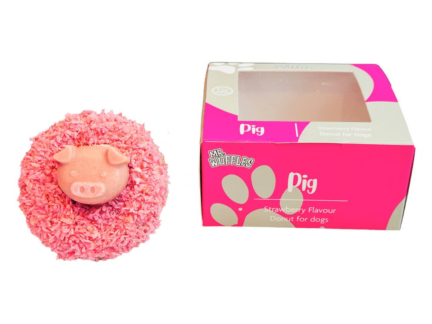 Mr WUFFles - Pig Strawberry Vegan Donut for Dogs | Dog Birthday Treat | Dog Treats | Sensitive Stomach | Hypoallergenic Treats