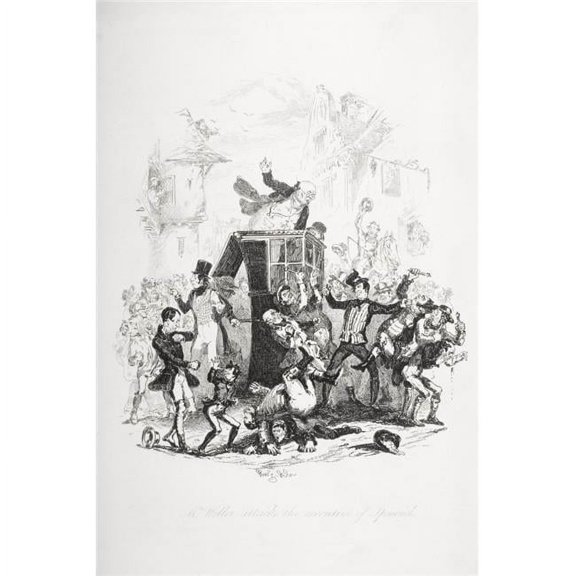 Mr. Weller Attacks the Executive of Ipswich. Illustration From the Charles Poster Print