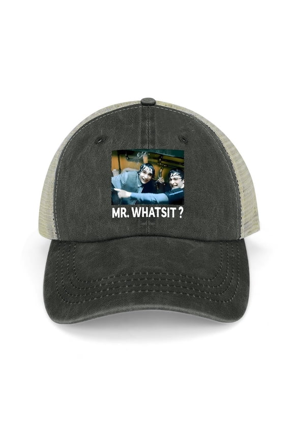 Mr. Whatsit Black Baseball Cap for Men Women, Adjustable Snapback Hats Trucker Hat