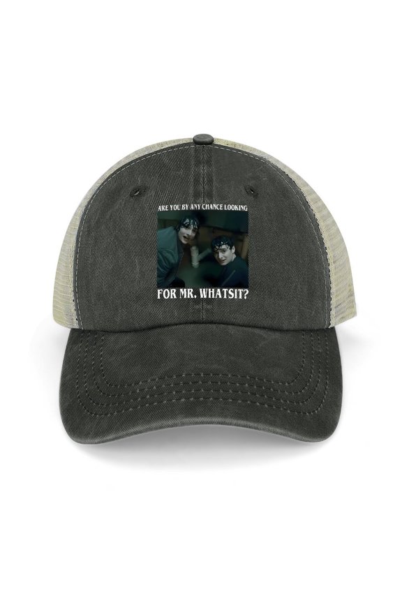 Mr. Whatsit Black Baseball Cap for Men Women, Adjustable Snapback Hats Trucker Hat