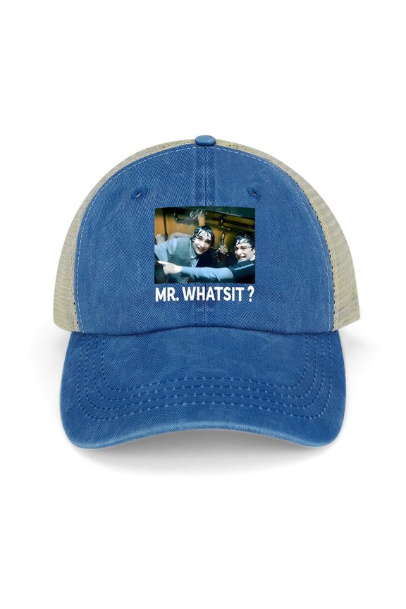 Mr. Whatsit Dark Blue Baseball Cap for Men Women, Adjustable Snapback Hats Trucker Hat