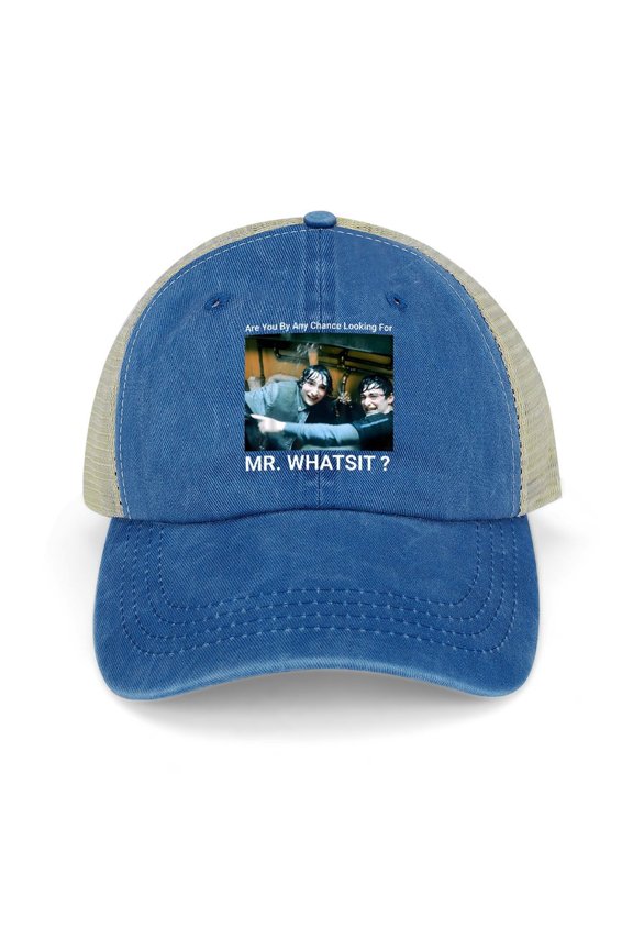 Mr. Whatsit Dark Blue Baseball Cap for Men Women, Adjustable Snapback Hats Trucker Hat