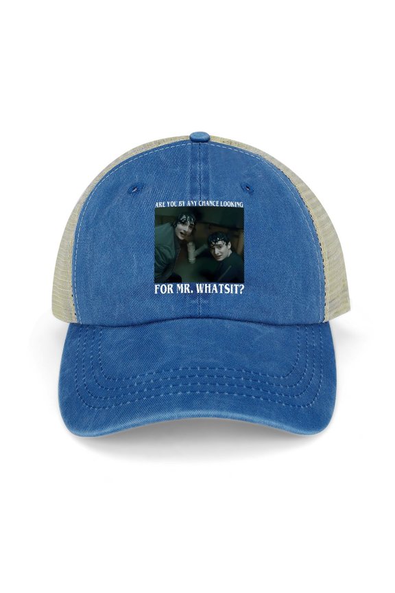 Mr. Whatsit Dark Blue Baseball Cap for Men Women, Adjustable Snapback Hats Trucker Hat