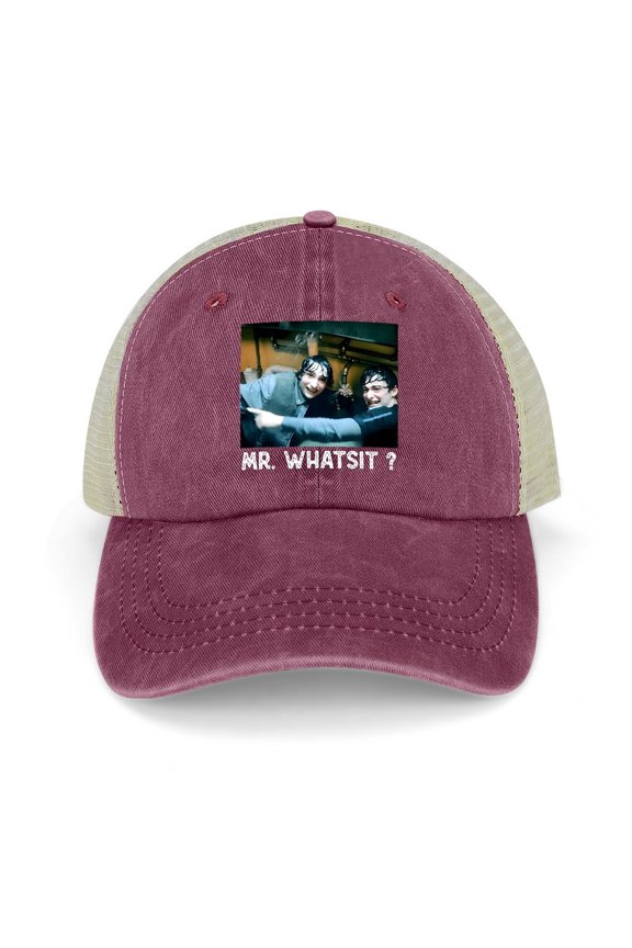 Mr. Whatsit Wine Red Baseball Cap for Men Women, Adjustable Snapback Hats Trucker Hat