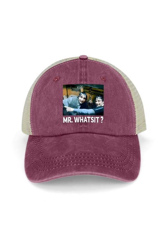 Mr. Whatsit Wine Red Baseball Cap for Men Women, Adjustable Snapback Hats Trucker Hat
